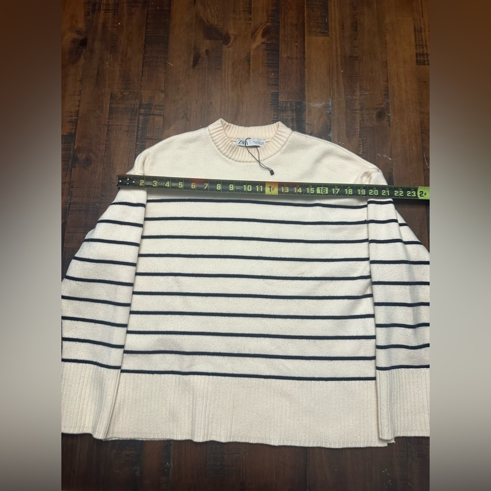 Zara Sweater in Cream with Black Stripes #A30